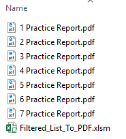 filtered list to pdf